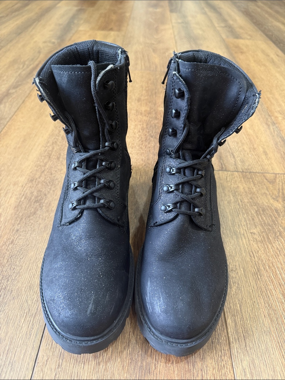 Aldo woman’s Black Lace-Up Combat Boots. Sz 9